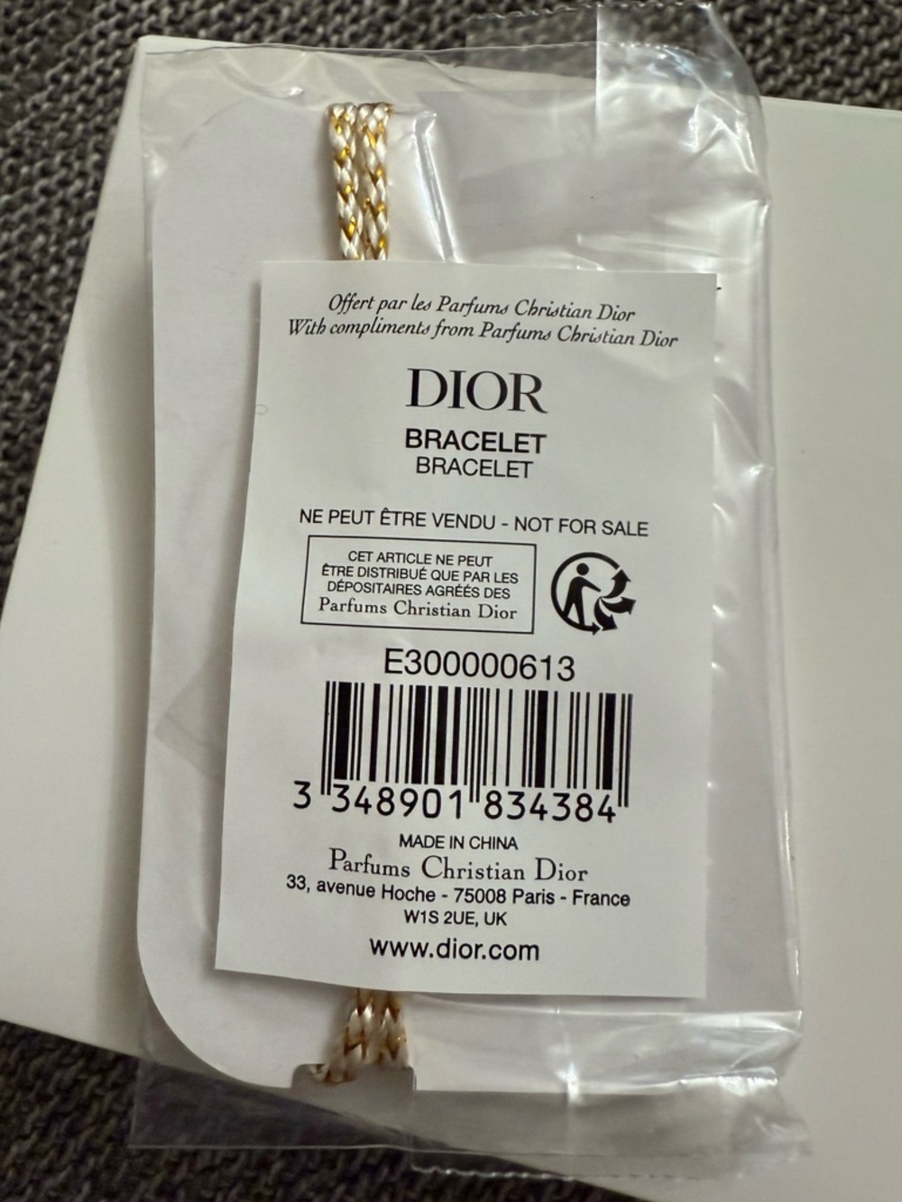 Dior Jadore' Script Cord Bracelet New Authentic - Picture 10 of 11